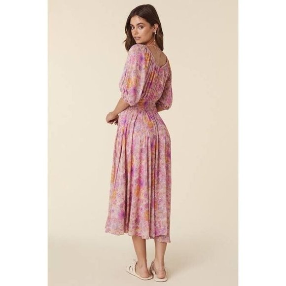 Spell Hibiscus Lane Midi Dress Musk Pink BNWT - Picture 2 of 7